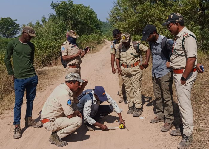 16c_Tiger Monitoring__WCSI Tiger monitoring team supporting forest staff in tracking a conflict Tiger in Kawal-tadoba Corridor